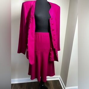 Chic Fuchsia Women's Skirt Set